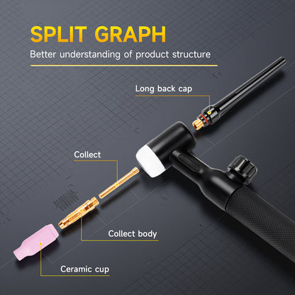 Sefaspe 200A Lift TIG Welding Torch, 13 ft Cable, 13 mm Connector