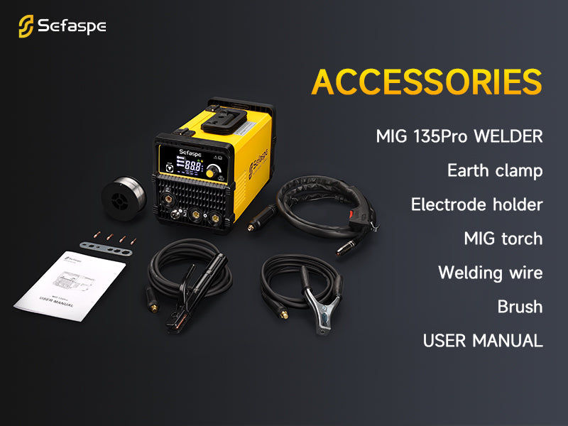 Sefaspe 3-in-1 Flux Core Welder | MIG, Stick & Lift TIG | 130A