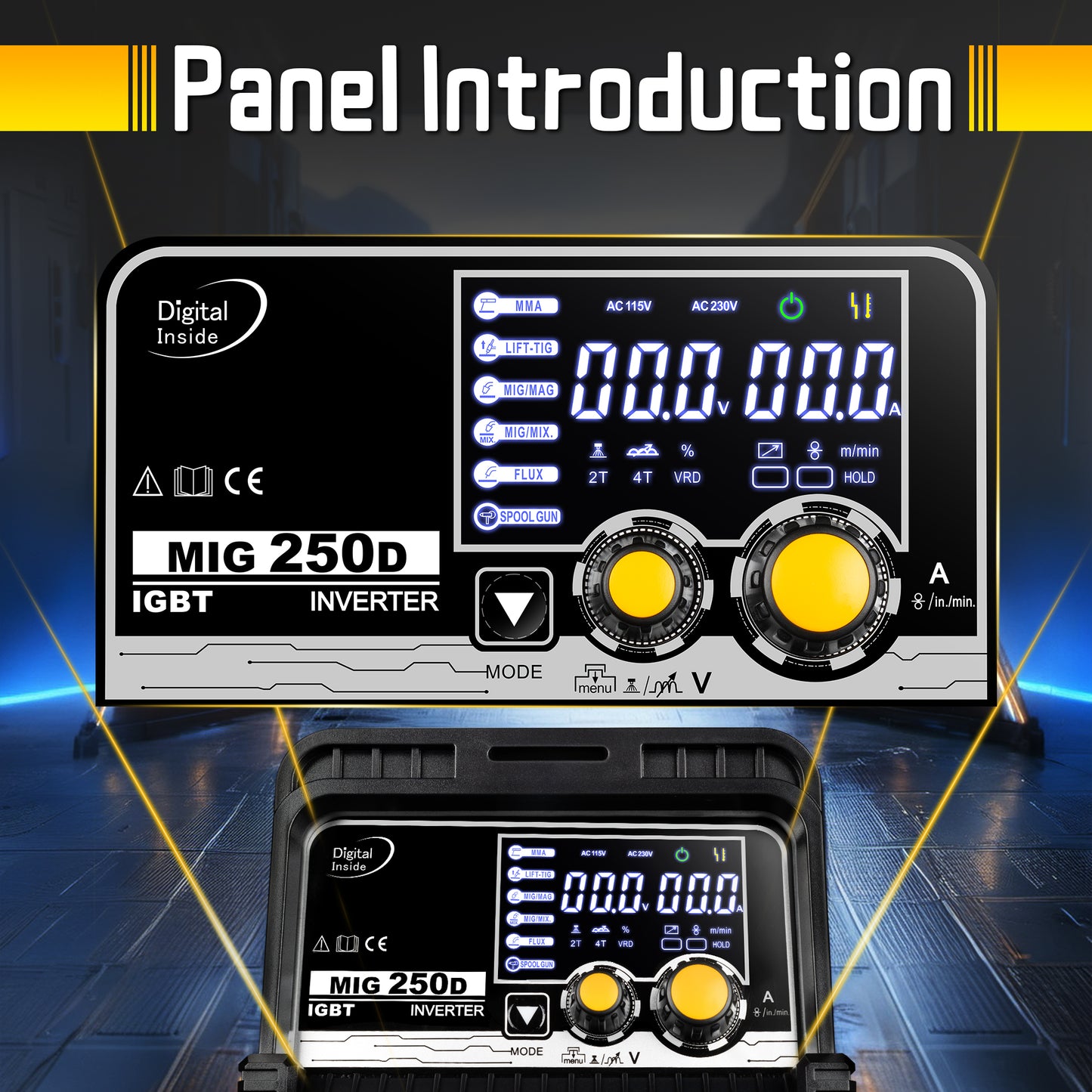 Sefaspe MIG250A 6-in-1 MIG溶接機 – MIG、TIG、フラックスコア、スティック溶接機能搭載のデュアル電圧