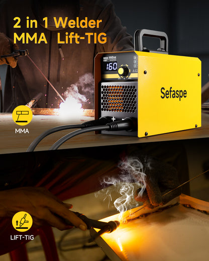 Sefaspe MMA160SE 110V/220V デジタルディスプレイ付きスティック溶接機 – ポータブル MMA &amp; リフト TIG 溶接機