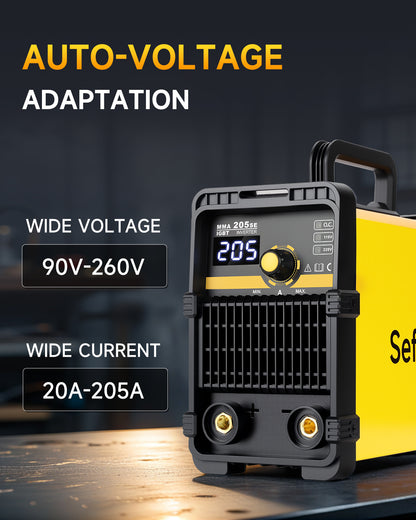 Sefaspe MMA205SE 205A デュアル電圧スティック溶接機 – ポータブル 2 in 1 ARC &amp; リフト TIG 溶接機