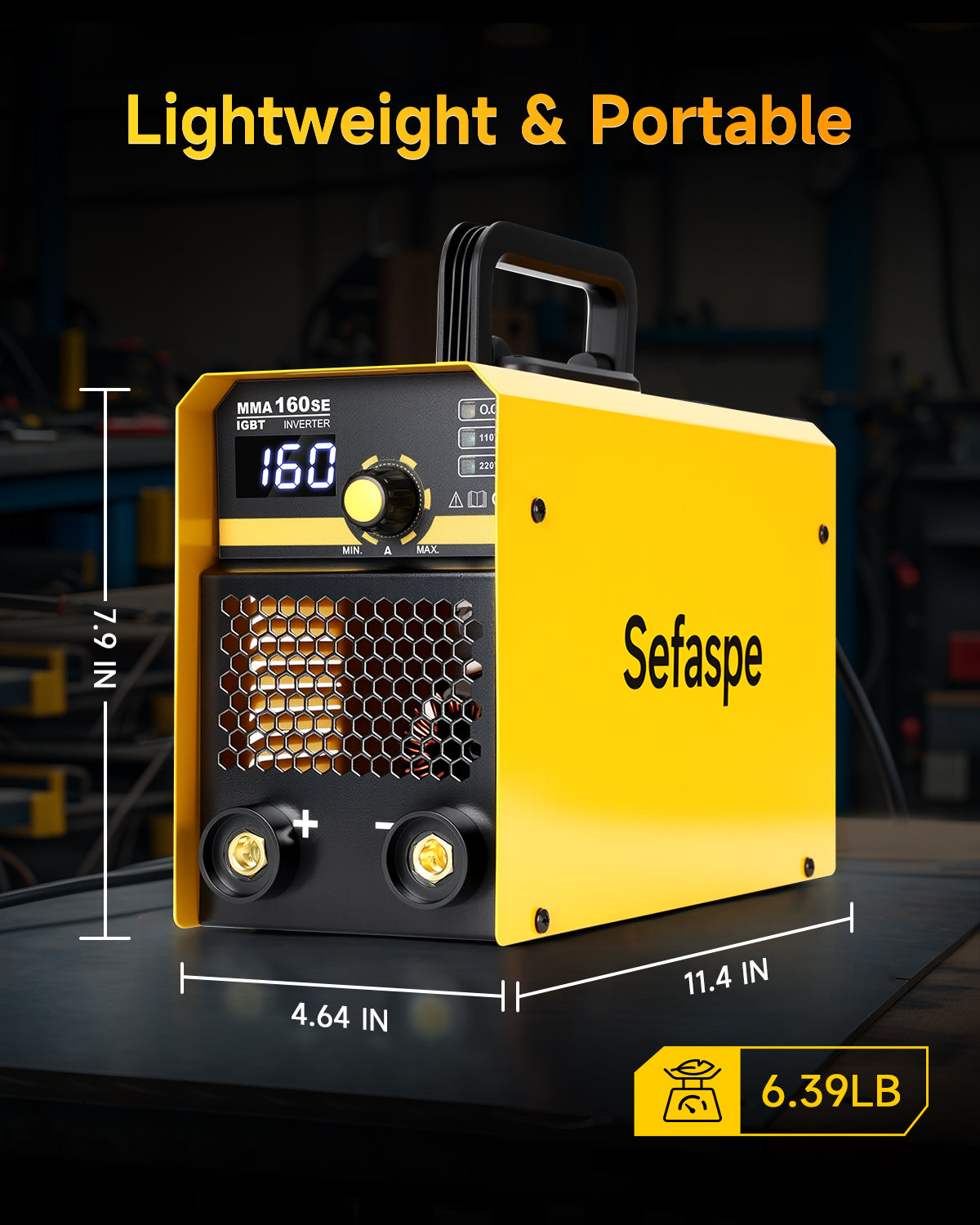 Sefaspe MMA160SE 110V/220V デジタルディスプレイ付きスティック溶接機 – ポータブル MMA &amp; リフト TIG 溶接機