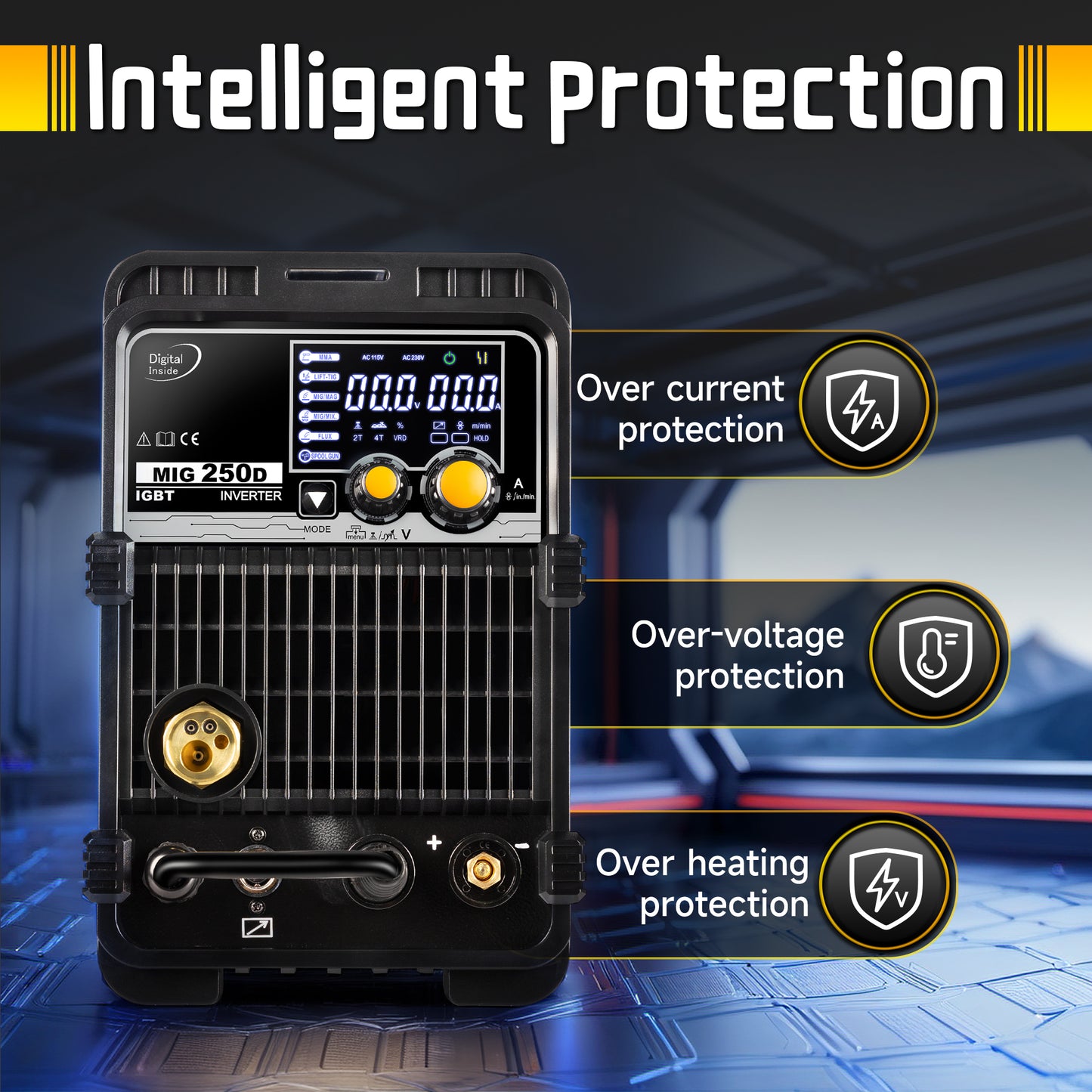 Sefaspe MIG250A 6-in-1 MIG溶接機 – MIG、TIG、フラックスコア、スティック溶接機能搭載のデュアル電圧