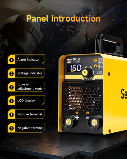 Sefaspe MMA160SE 110V/220V デジタルディスプレイ付きスティック溶接機 – ポータブル MMA &amp; リフト TIG 溶接機