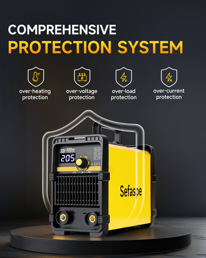 Sefaspe MMA205SE 205A デュアル電圧スティック溶接機 – ポータブル 2 in 1 ARC &amp; リフト TIG 溶接機